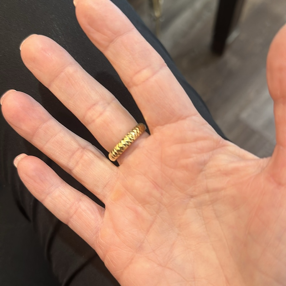 18kt diamond cut band yellow gold - Picture 3 of 4